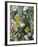 White and Yellow Chrysanthemums, 1893-Gustave Caillebotte-Framed Giclee Print