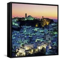 White Andalucian Village at Dusk, Casares, Andalucia, Spain, Europe-Stuart Black-Framed Stretched Canvas