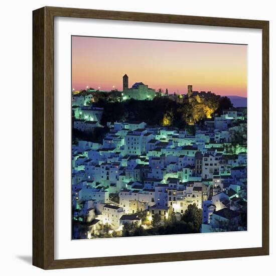 White Andalucian Village at Dusk, Casares, Andalucia, Spain, Europe-Stuart Black-Framed Photographic Print