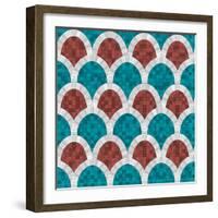 White Arch Mosaic Seamless Pattern in Antique Roman Style-NatBasil-Framed Photographic Print