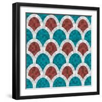 White Arch Mosaic Seamless Pattern in Antique Roman Style-NatBasil-Framed Photographic Print