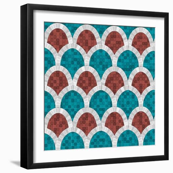 White Arch Mosaic Seamless Pattern in Antique Roman Style-NatBasil-Framed Photographic Print