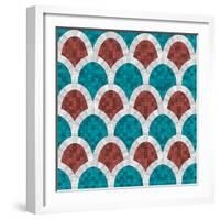 White Arch Mosaic Seamless Pattern in Antique Roman Style-NatBasil-Framed Photographic Print