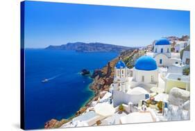 White Architecture of Oia Village on Santorini Island, Greece-Patryk Kosmider-Stretched Canvas