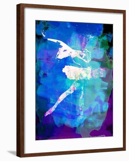 White Ballerina Watercolor-Irina March-Framed Art Print