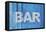 White Bar Sign Painted On A Dilapidated Blue Wooden Wall-Dutourdumonde-Framed Stretched Canvas