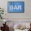 White Bar Sign Painted On A Dilapidated Blue Wooden Wall-Dutourdumonde-Framed Stretched Canvas displayed on a wall