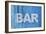 White Bar Sign Painted On A Dilapidated Blue Wooden Wall-Dutourdumonde-Framed Art Print