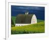 White Barn and Canola Field-Darrell Gulin-Framed Photographic Print