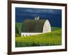 White Barn and Canola Field-Darrell Gulin-Framed Photographic Print