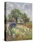 White Barn and Iris Field, 1992-Timothy Easton-Stretched Canvas