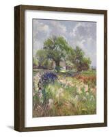 White Barn and Iris Field, 1992-Timothy Easton-Framed Giclee Print