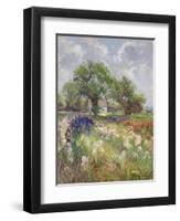 White Barn and Iris Field, 1992-Timothy Easton-Framed Giclee Print