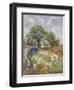 White Barn and Iris Field, 1992-Timothy Easton-Framed Giclee Print