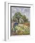 White Barn and Iris Field, 1992-Timothy Easton-Framed Giclee Print