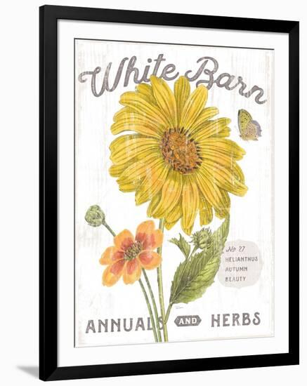 White Barn Flowers I-Sue Schlabach-Framed Art Print