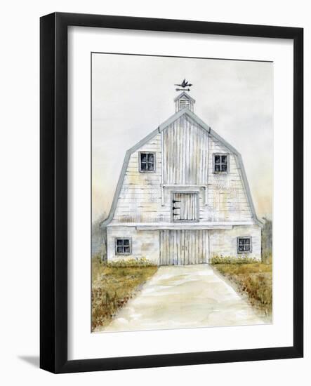 White Barn Gray Trim 1-Patti Bishop-Framed Art Print