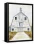 White Barn Gray Trim 1-Patti Bishop-Framed Stretched Canvas