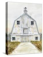 White Barn Gray Trim 1-Patti Bishop-Stretched Canvas