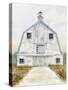 White Barn Gray Trim 1-Patti Bishop-Stretched Canvas