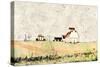 White Barn in the Field-Ynon Mabat-Stretched Canvas