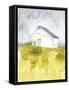 White Barn on Citron I-Jennifer Goldberger-Framed Stretched Canvas
