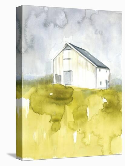 White Barn on Citron I-Jennifer Goldberger-Stretched Canvas