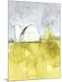 White Barn on Citron II-Jennifer Goldberger-Mounted Art Print