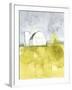 White Barn on Citron II-Jennifer Goldberger-Framed Art Print