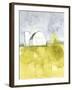 White Barn on Citron II-Jennifer Goldberger-Framed Art Print