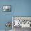 White Bathroom Interior with Concrete Walls and Tiled Floor-PlusONE-Framed Stretched Canvas displayed on a wall