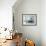 White Bathroom Interior with Concrete Walls and Tiled Floor-PlusONE-Framed Photographic Print displayed on a wall