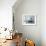 White Bathroom Interior with Concrete Walls and Tiled Floor-PlusONE-Framed Photographic Print displayed on a wall