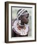 White Beadwork and Circular Scar on Cheek of This Maasai Girl, from the Kisongo Group-Nigel Pavitt-Framed Photographic Print