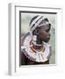 White Beadwork and Circular Scar on Cheek of This Maasai Girl, from the Kisongo Group-Nigel Pavitt-Framed Photographic Print