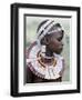 White Beadwork and Circular Scar on Cheek of This Maasai Girl, from the Kisongo Group-Nigel Pavitt-Framed Premium Photographic Print