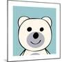 White Bear Funny Cartoon Animal Toy-Elena Kozyreva-Mounted Premium Giclee Print