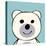 White Bear Funny Cartoon Animal Toy-Elena Kozyreva-Stretched Canvas