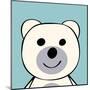 White Bear Funny Cartoon Animal Toy-Elena Kozyreva-Mounted Art Print