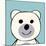 White Bear Funny Cartoon Animal Toy-Elena Kozyreva-Mounted Art Print
