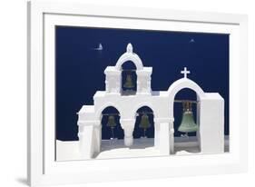 White Bell Tower and Sailing Boat-Markus Lange-Framed Photographic Print