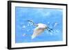 White Birds And Blue Sky-Ata Alishahi-Framed Giclee Print