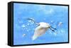 White Birds And Blue Sky-Ata Alishahi-Framed Stretched Canvas