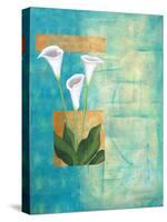 White Blooms II-Herb Dickinson-Stretched Canvas