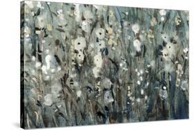 White Blooms with Navy I-Tim O'toole-Stretched Canvas