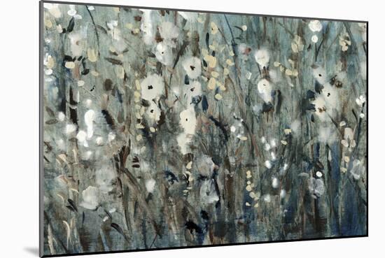 White Blooms with Navy I-Tim O'toole-Mounted Art Print