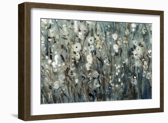 White Blooms with Navy I-Tim O'toole-Framed Premium Giclee Print