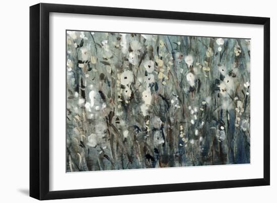 White Blooms with Navy I-Tim O'toole-Framed Premium Giclee Print