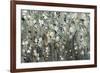 White Blooms with Navy II-Tim O'toole-Framed Art Print