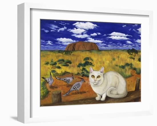 White Blue Russian in Front of Ayer's Rock-Isy Ochoa-Framed Giclee Print